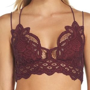 Free People Adella Bralette Maroon